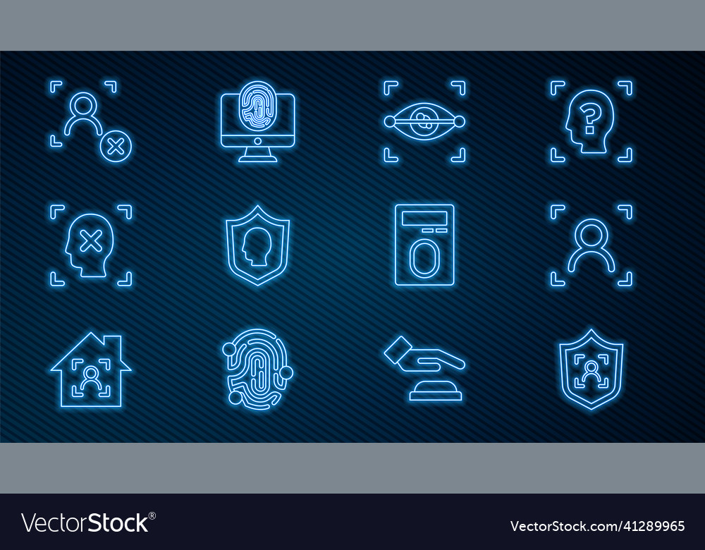Set line shield face recognition eye scan