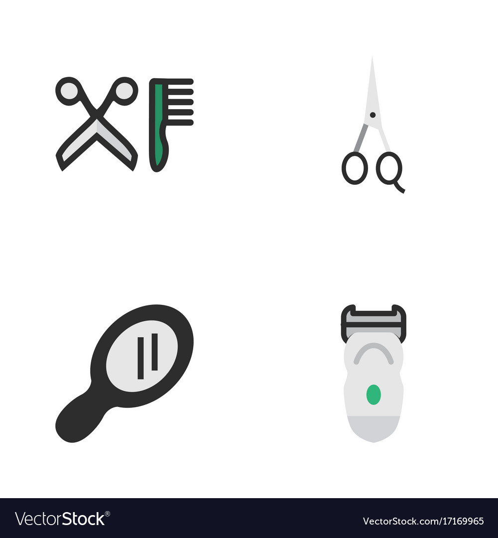 Set of simple barber icons