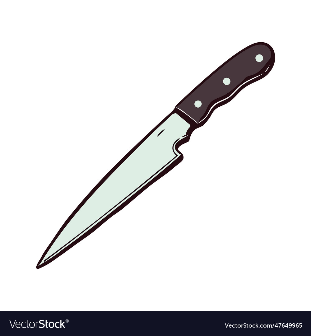 Shiny steel blade sharp kitchen utensil icon Vector Image