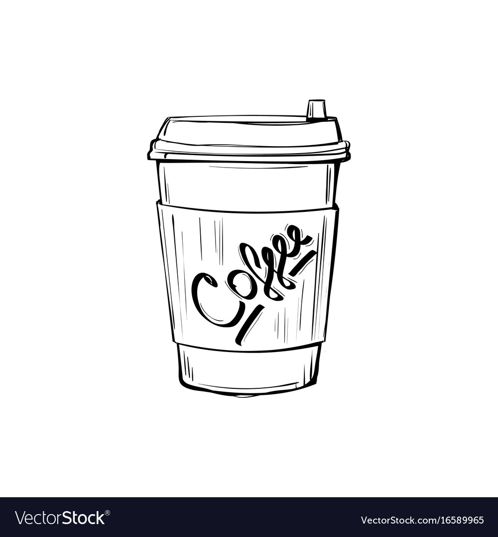 Sketch Coffee Cup Royalty Free Vector Image Vectorstock