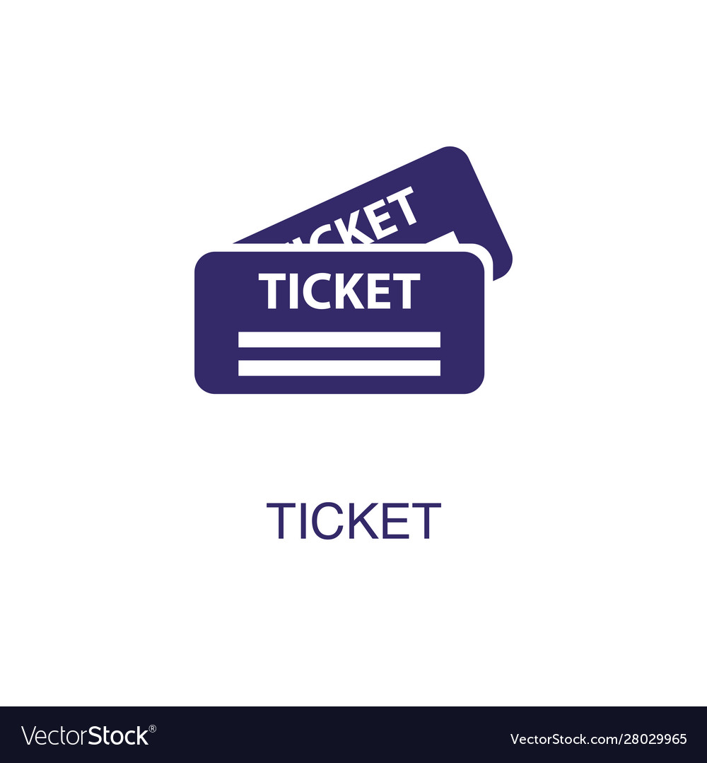 Ticket element in flat simple style on white