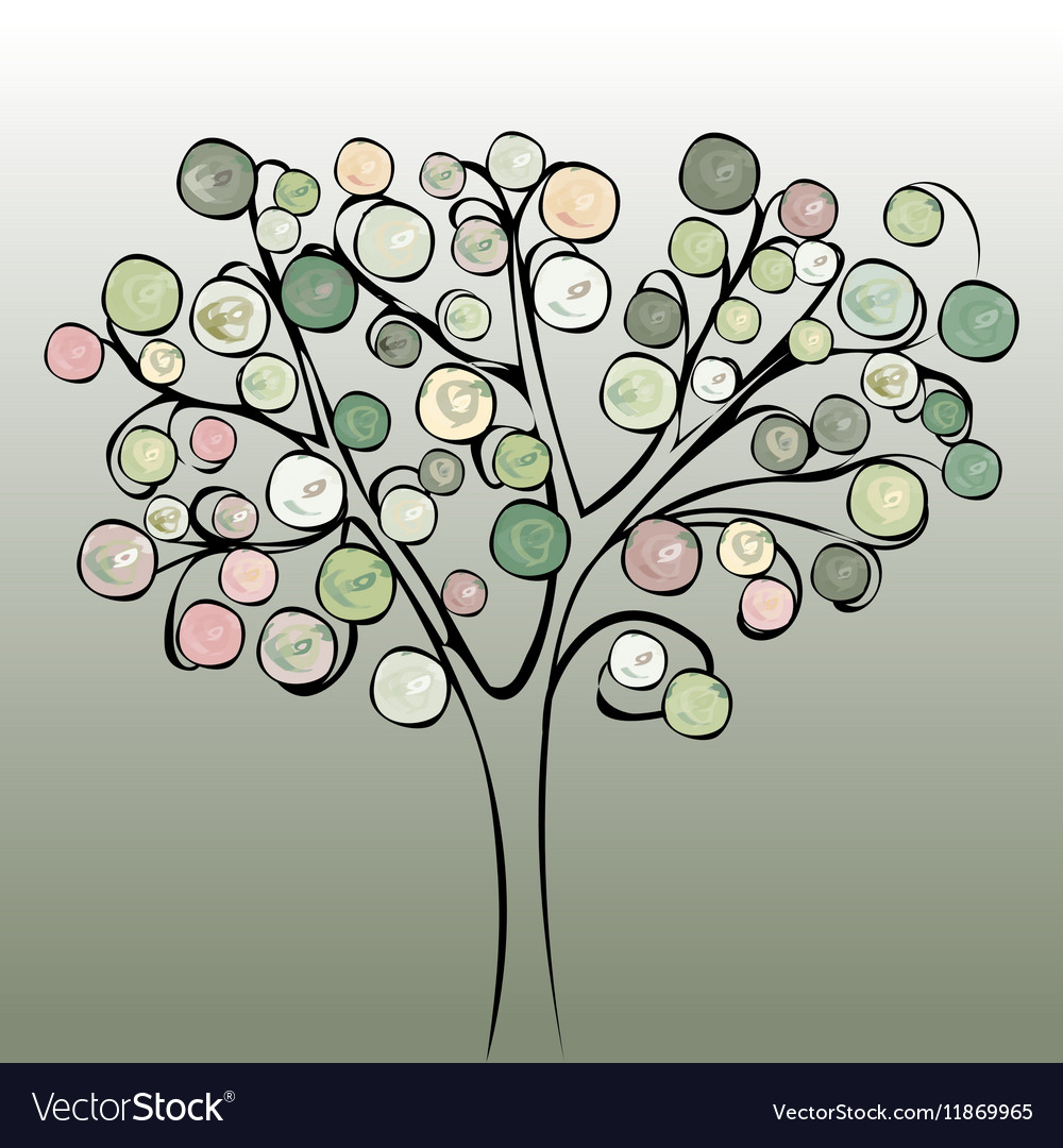 Tree colorful abstract background