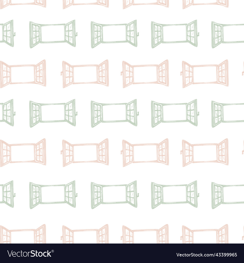 Windows engraved seamless pattern retro frame Vector Image Windows engraved seamless pattern retro frame