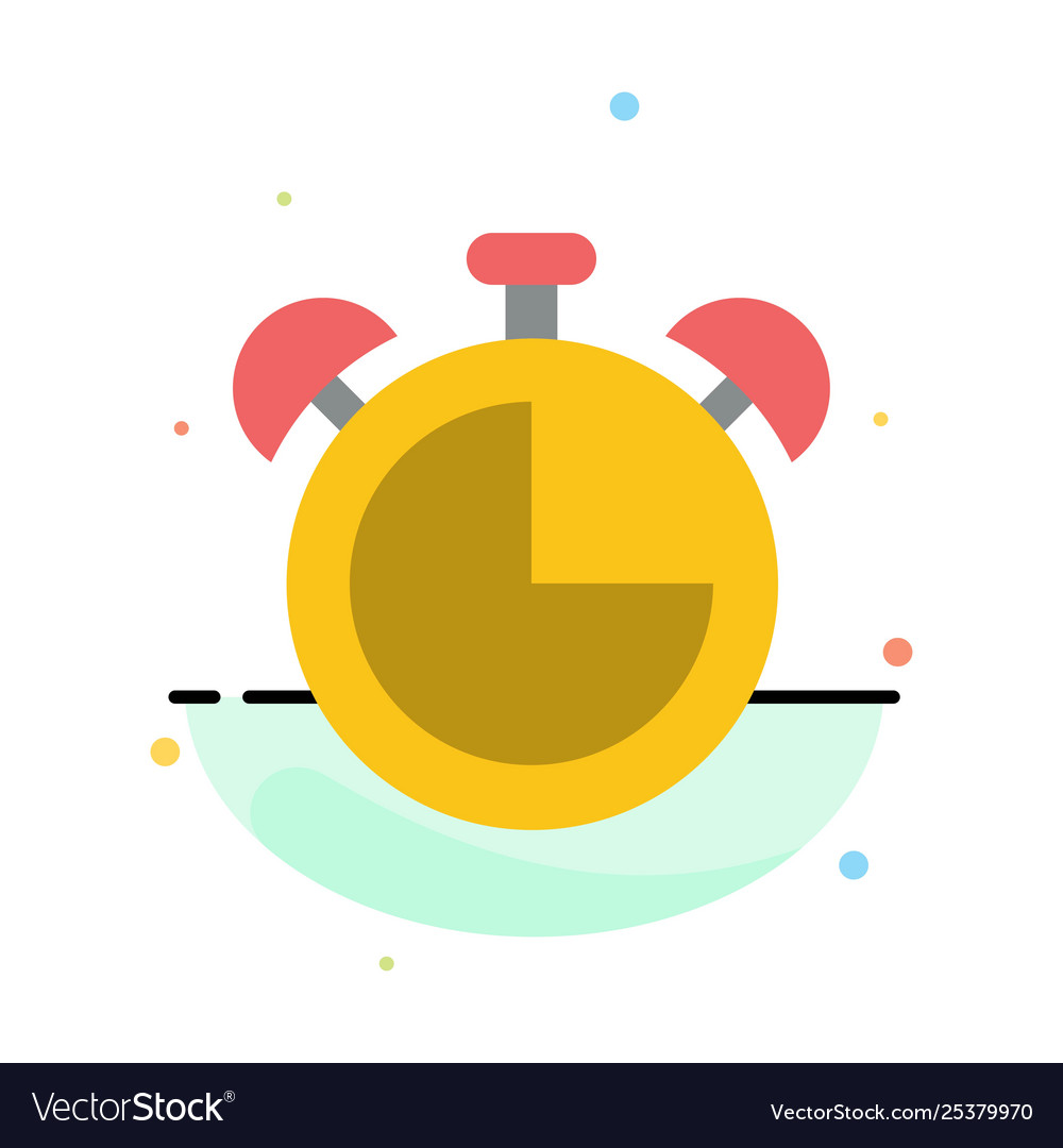 Alarm clock education timer abstract flat color vector image Alarm clock education timer abstract flat color