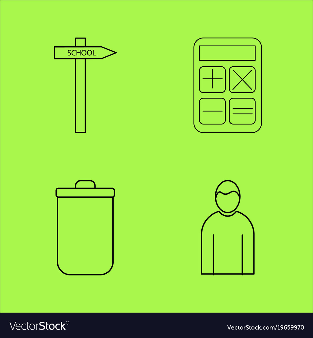 Basic content simple linear outline icon set