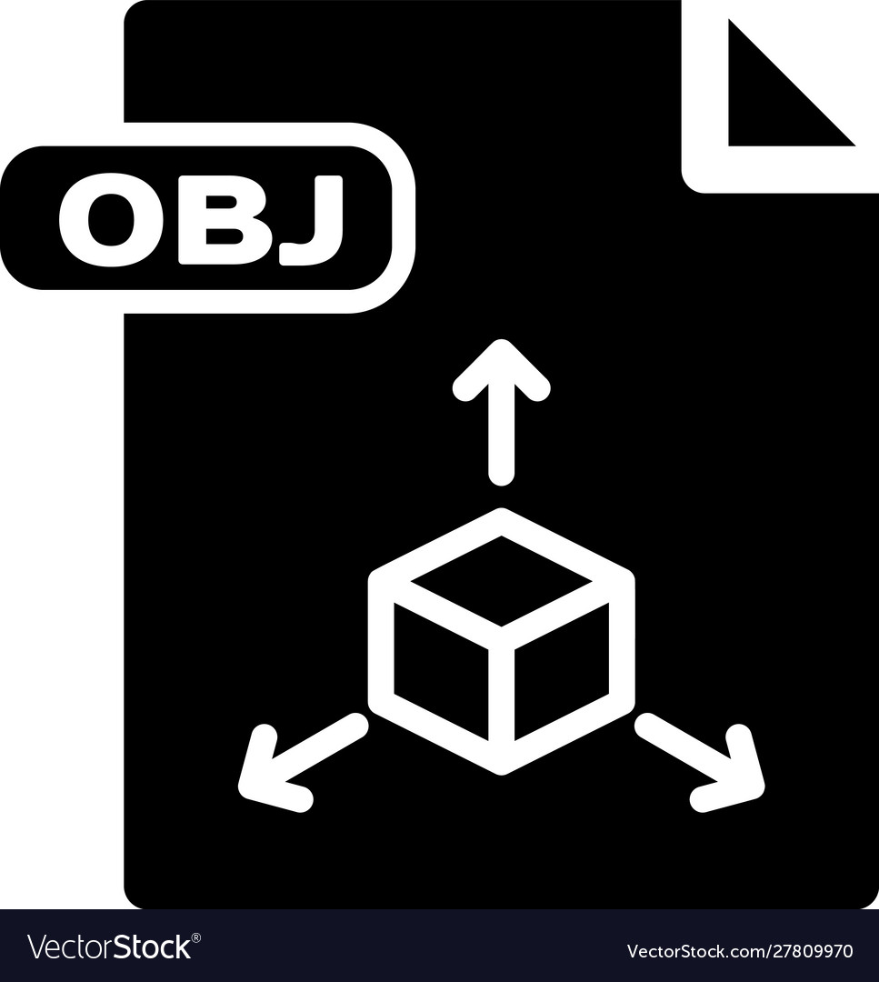 Black obj file document download button icon
