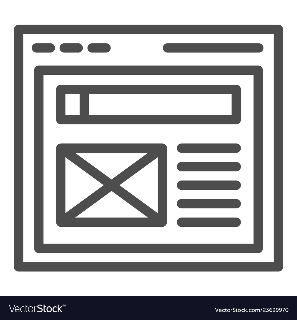 Browser line icon website window vector image Browser line icon website window