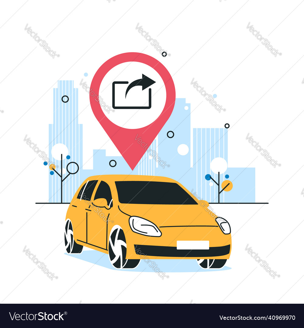 Car sharing concept in flat style vector image Car sharing concept in flat style