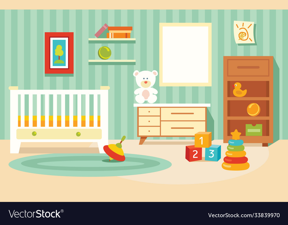 Cartoon children room Royalty Free Vector Image