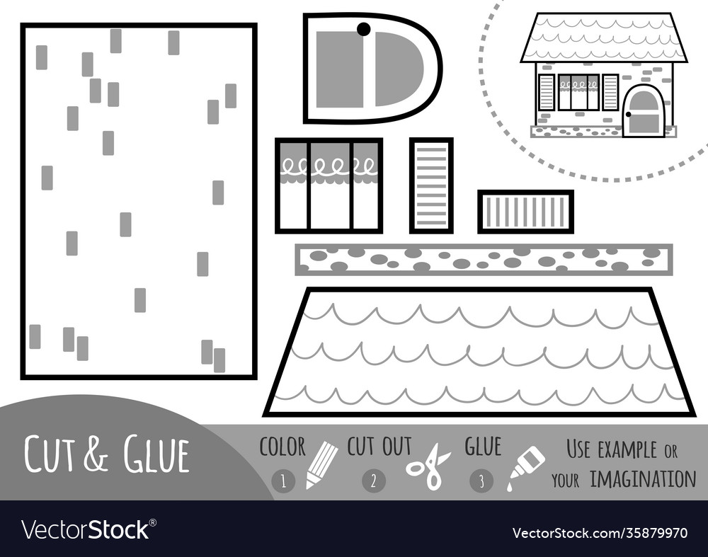 Education paper game for children house Royalty Free Vector