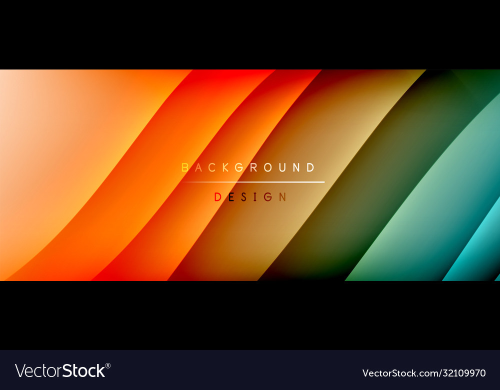 Fluid gradient waves with shadow lines and glowing