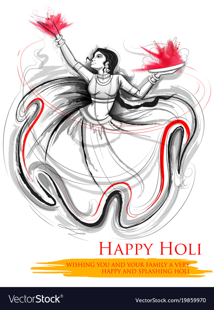 Happy holi background for festival of color Vector Image