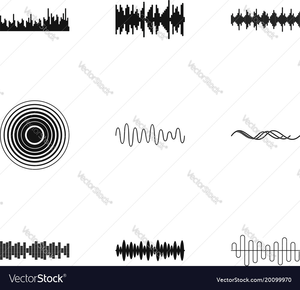 Interference icons set simple style Royalty Free Vector