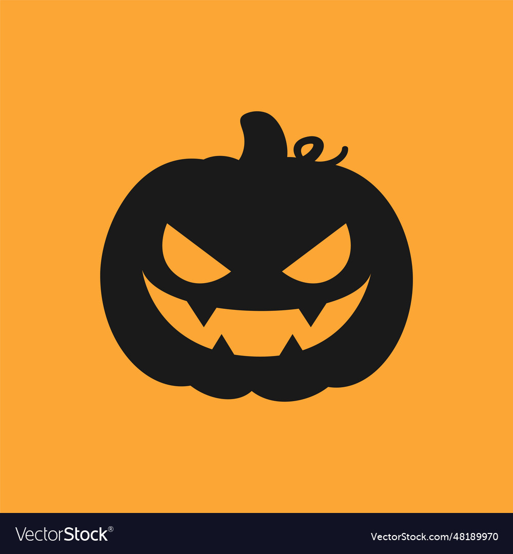 Jack o lantern pumpkin silhouette icon simple Vector Image