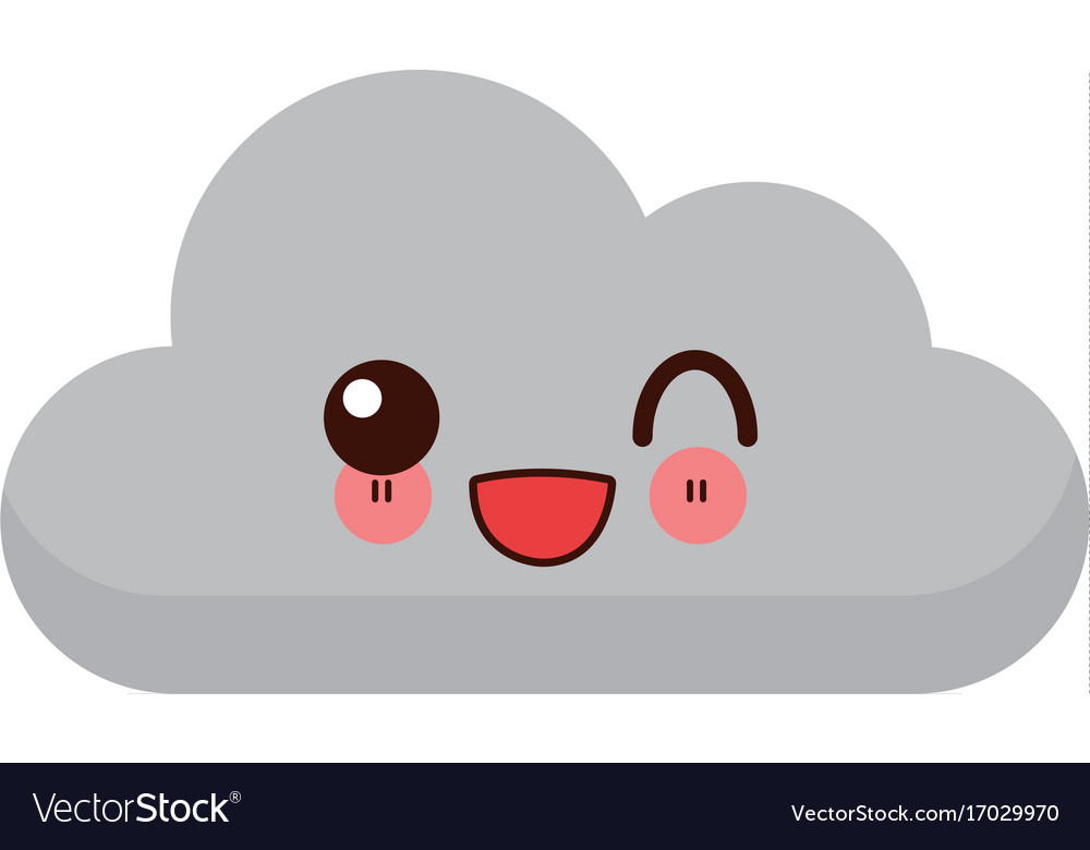 Kawaii Sun And Cloud Weather Web Icon Royalty Free Vector