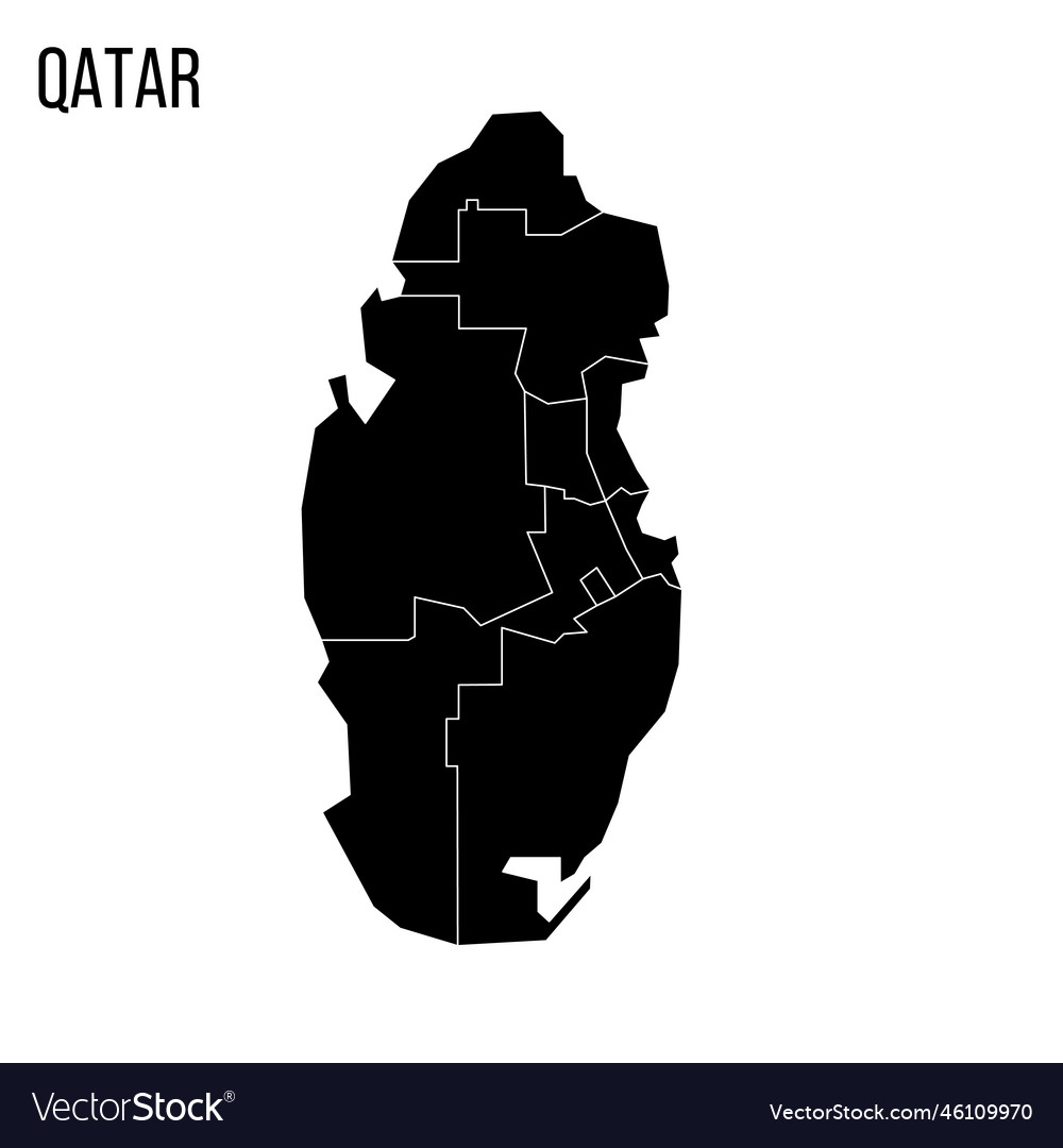 Qatar political map of administrative divisions Vector Image