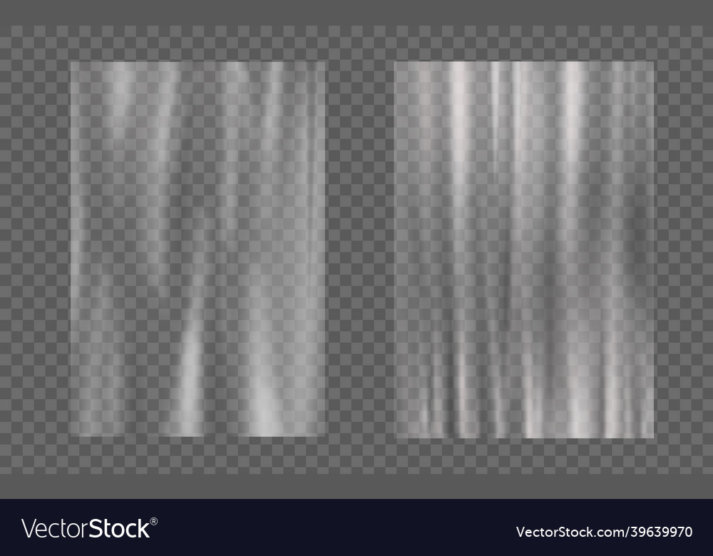 Realistic stretched cellophane banners vector image Realistic stretched cellophane banners
