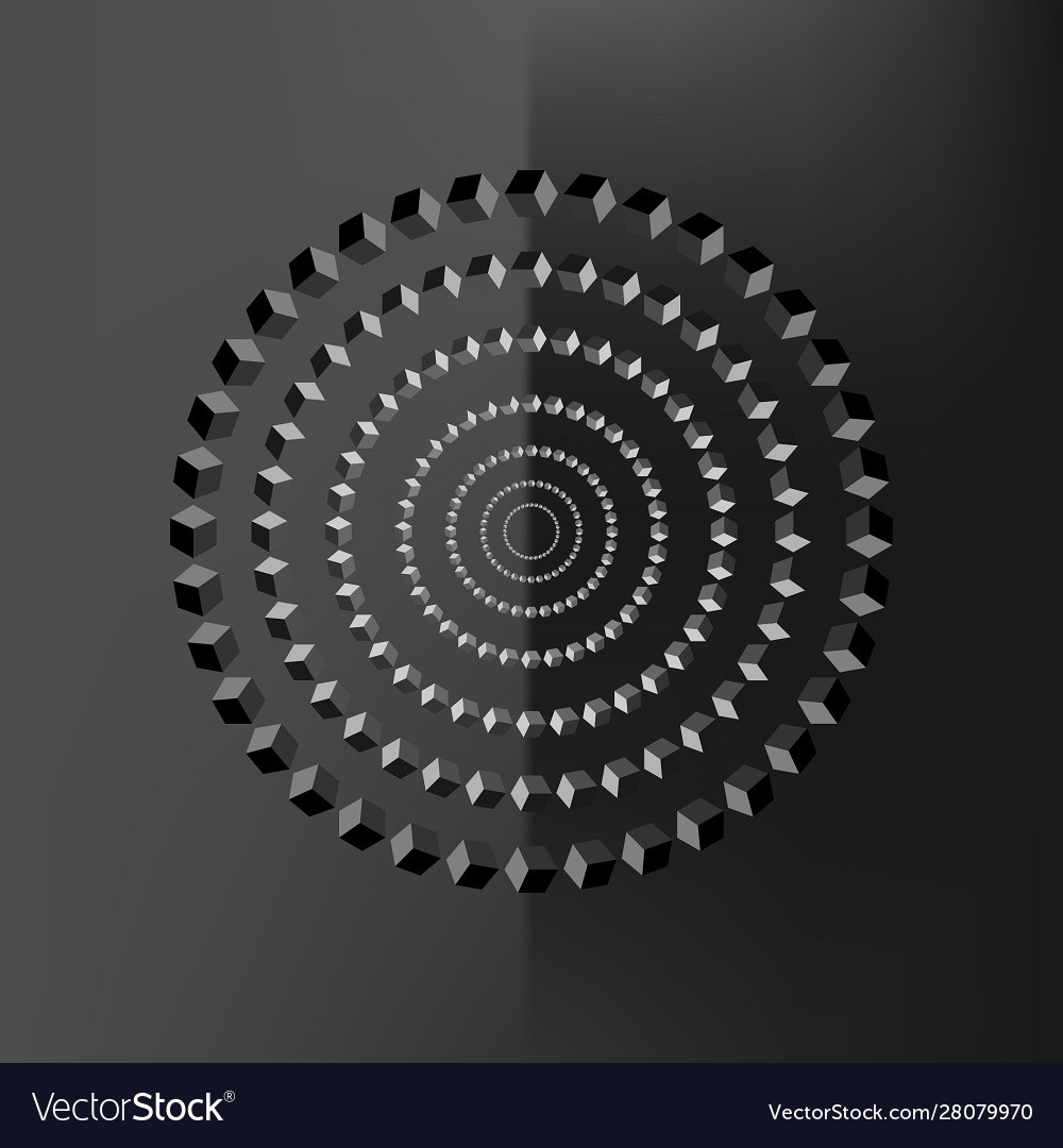 Rounded cube pattern in grey color