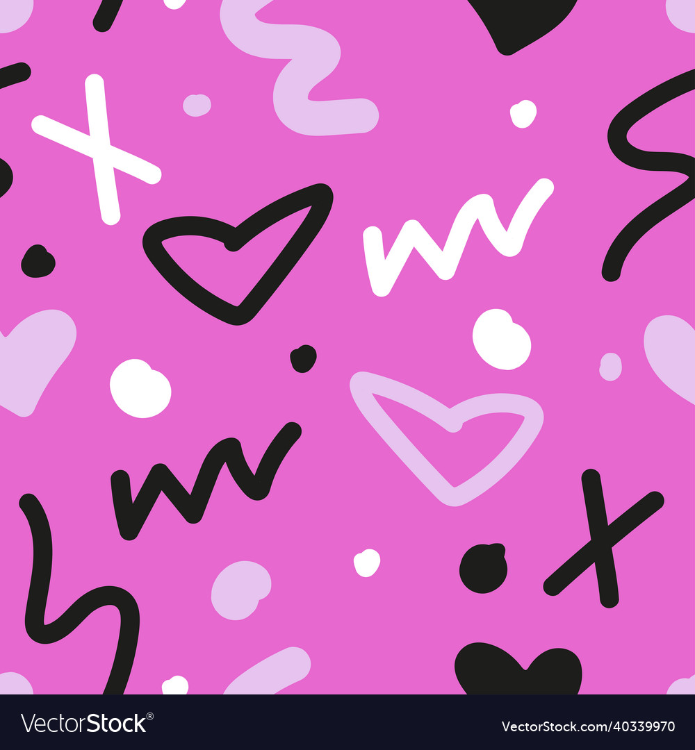 Scribble Hearts Pattern