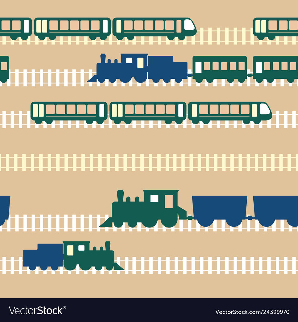 Seamless colorful pattern with train vector image Seamless colorful pattern with train