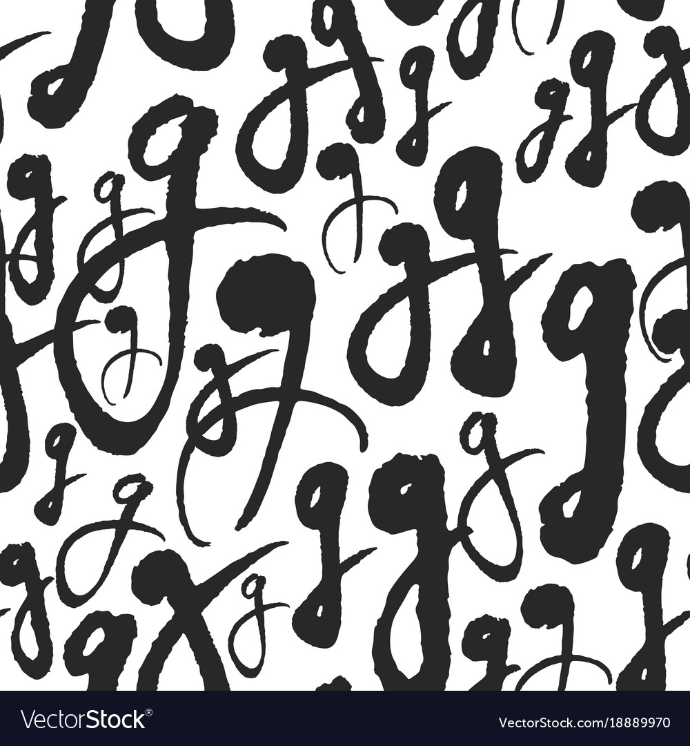 Seamless pattern with calligraphy letters g