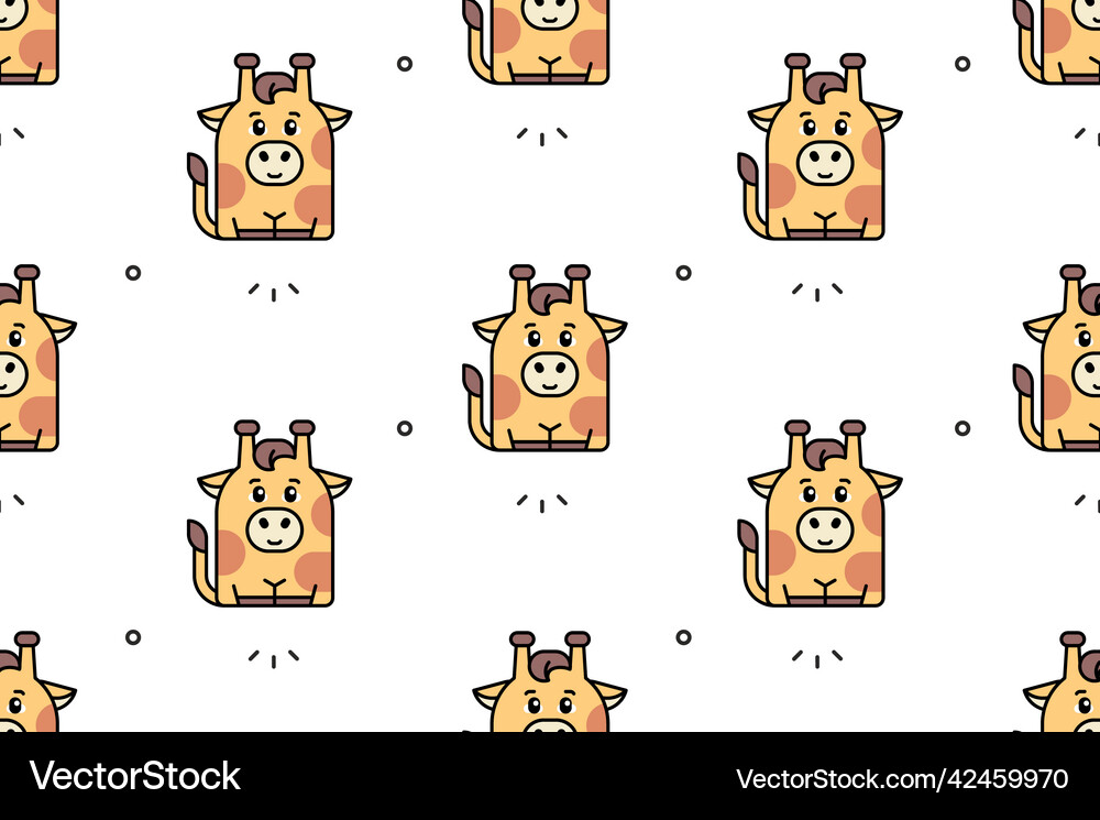 Seamless pattern with giraffes Royalty Free Vector Image