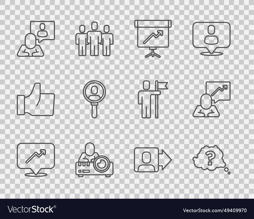 Set line graph schedule chart question mark vector image Set line graph schedule chart question mark