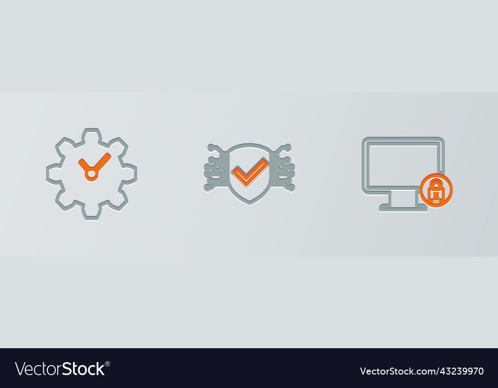 Set line lock on monitor time management vector image Set line lock on monitor time management