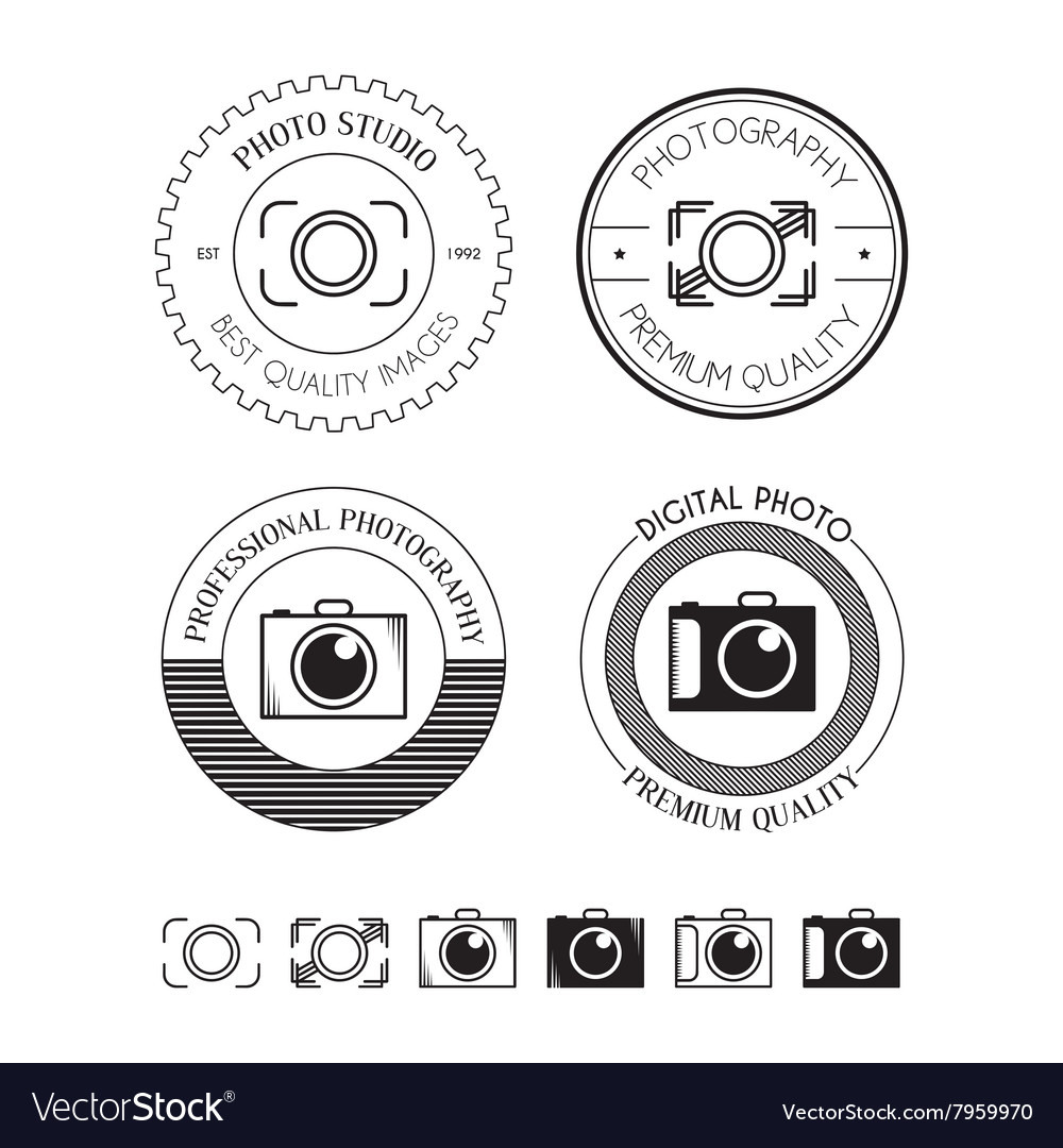 Set of photo logos labels