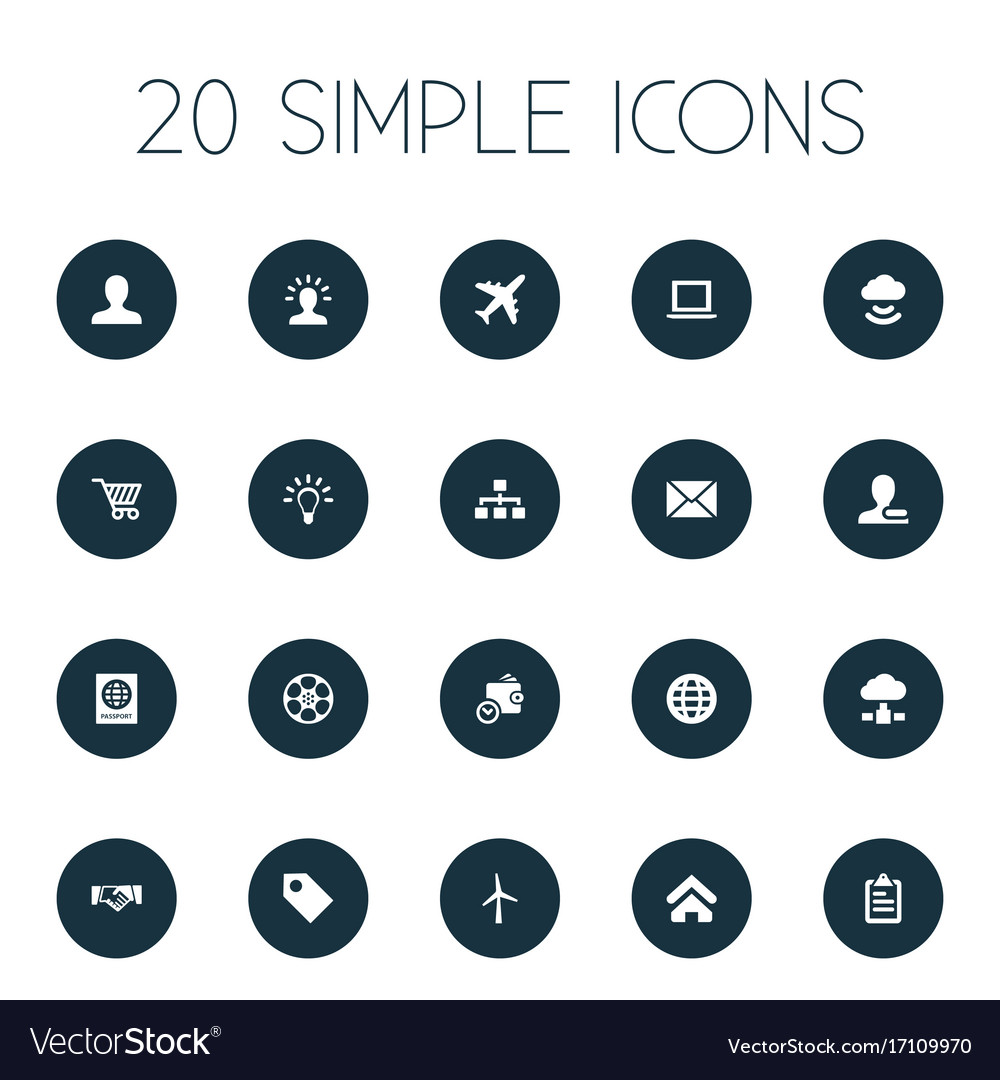 Set of simple business icons