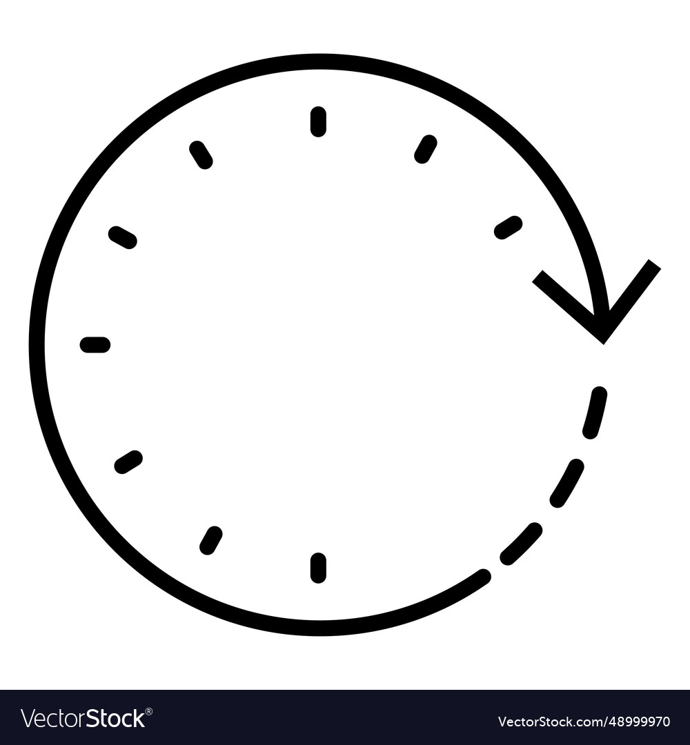 Simple circular arrow clock stroke Royalty Free Vector Image