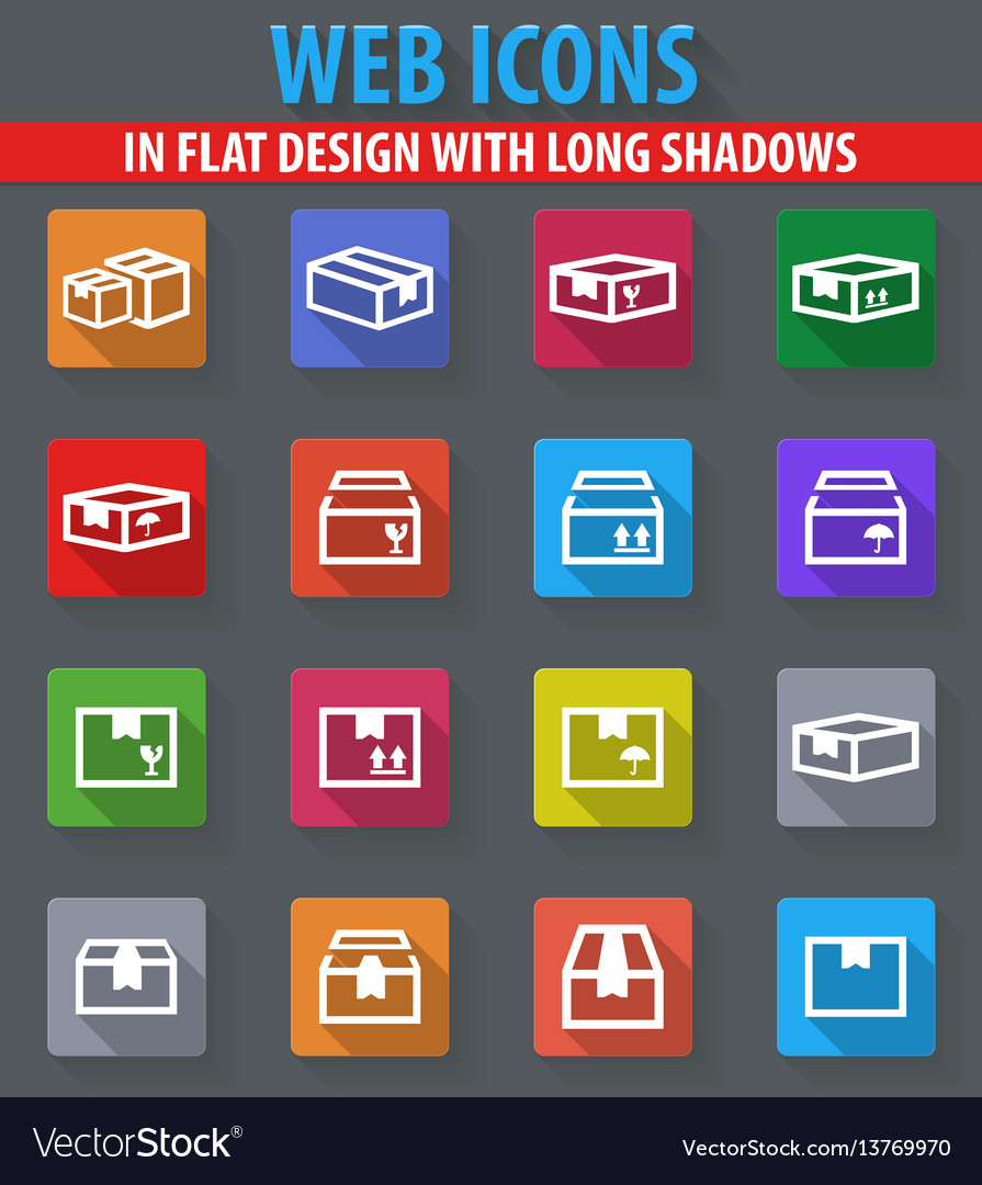 Simple icons set of box