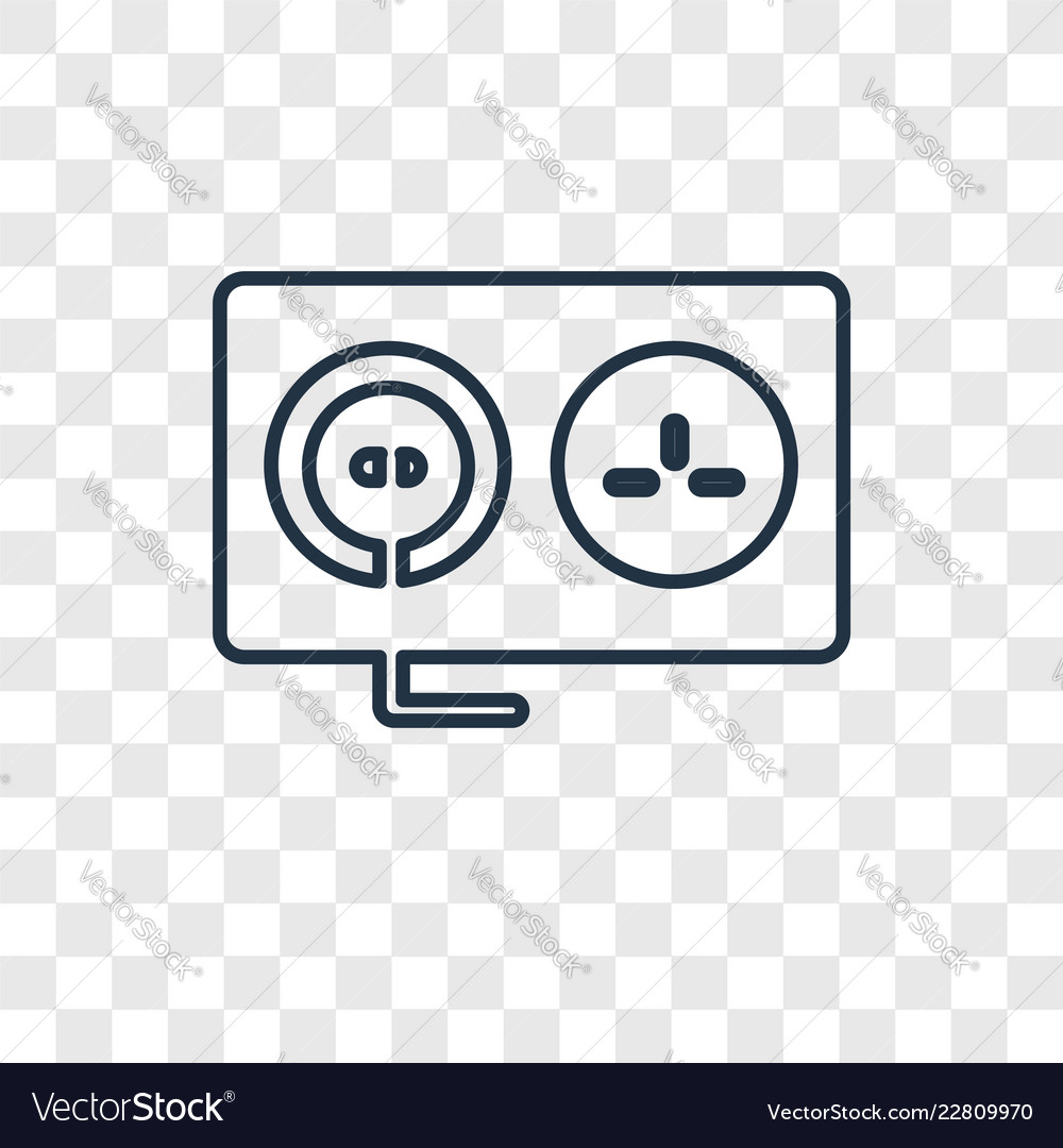 Socket concept linear icon isolated vector image Socket concept linear icon isolated