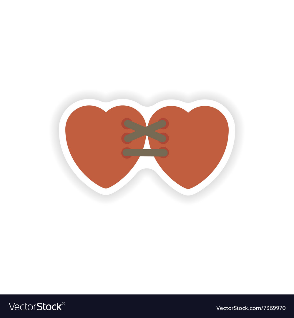 Stylish paper sticker on white background hearts