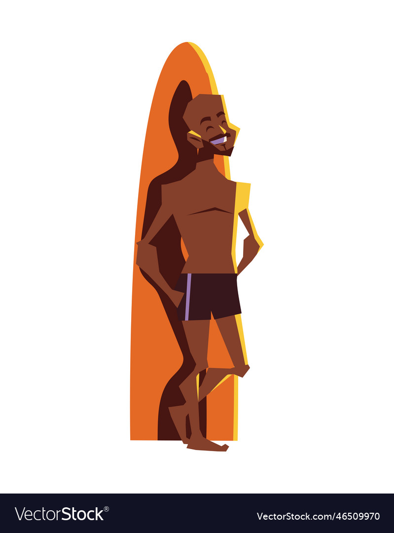 Surfer With Surfboard Royalty Free Vector Image 3636