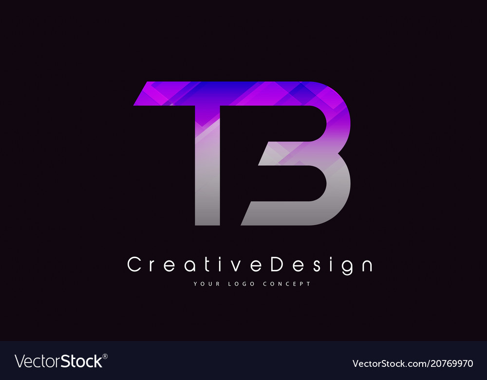 TB Letter Logo - Purple Texture