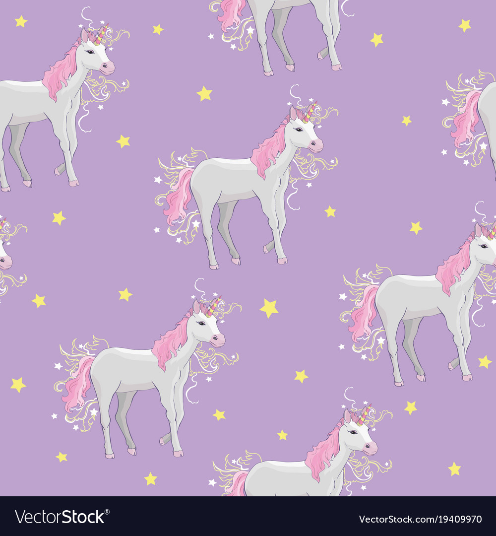 Unicorn and rainbow seamless pattern isolated