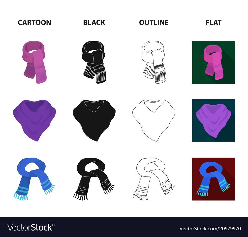 Various kinds scarves scarves and shawls Vector Image