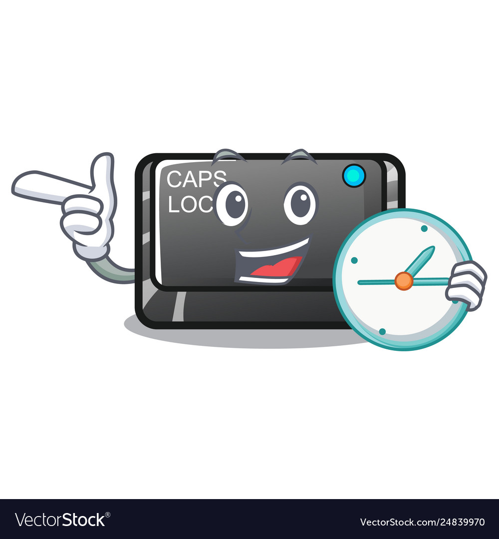 With clock capslock button in shape character