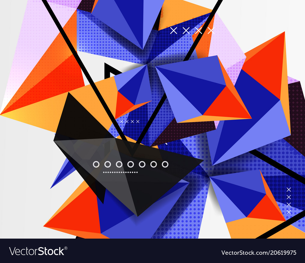 3d polygonal elements abstract background Vector Image