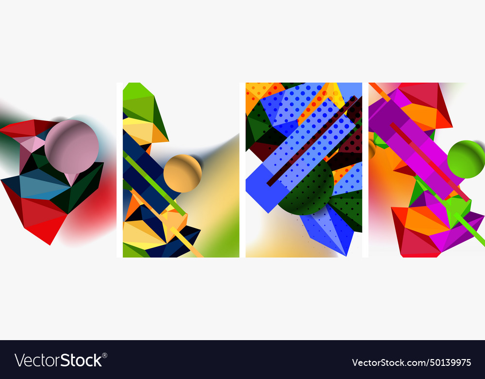 3d sphere and low poly triangle design vector image 3d sphere and low poly triangle design