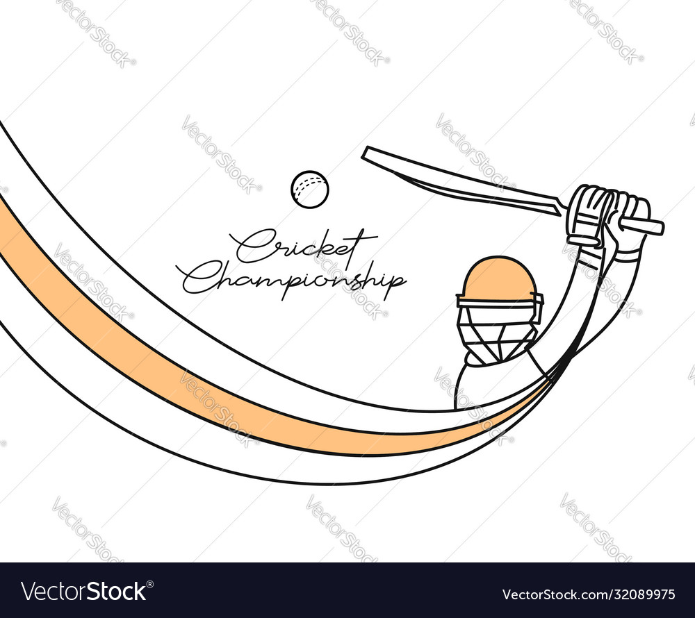 Abstract colorful pattern with batsman and bowler