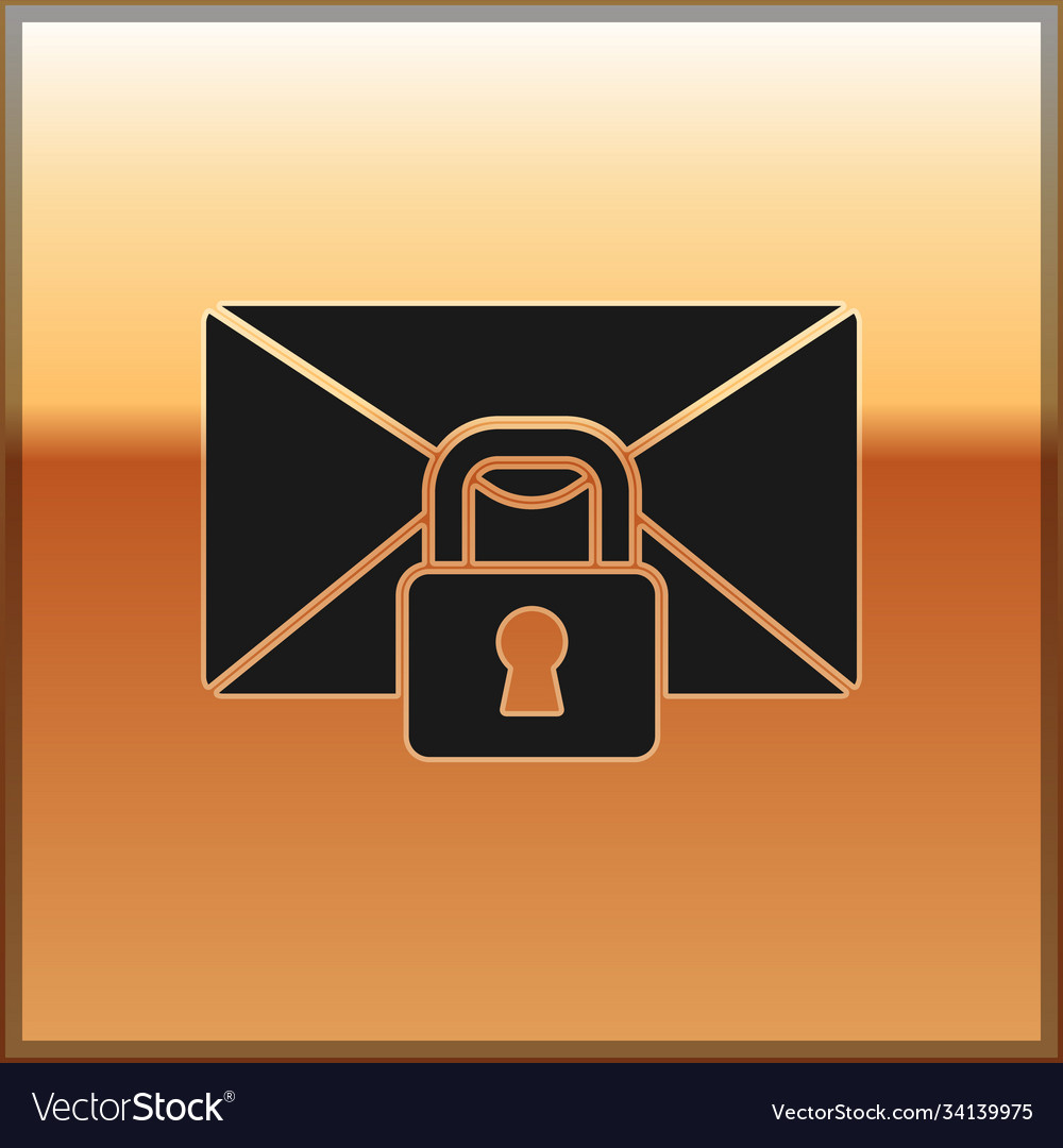 Black mail message lock password icon isolated