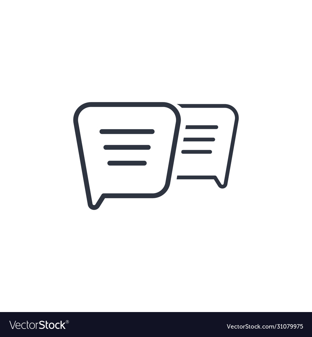 Chat line icon message in flat outline style