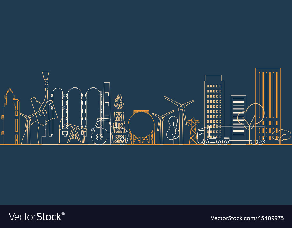 Concept of industrial plant skyscrapers