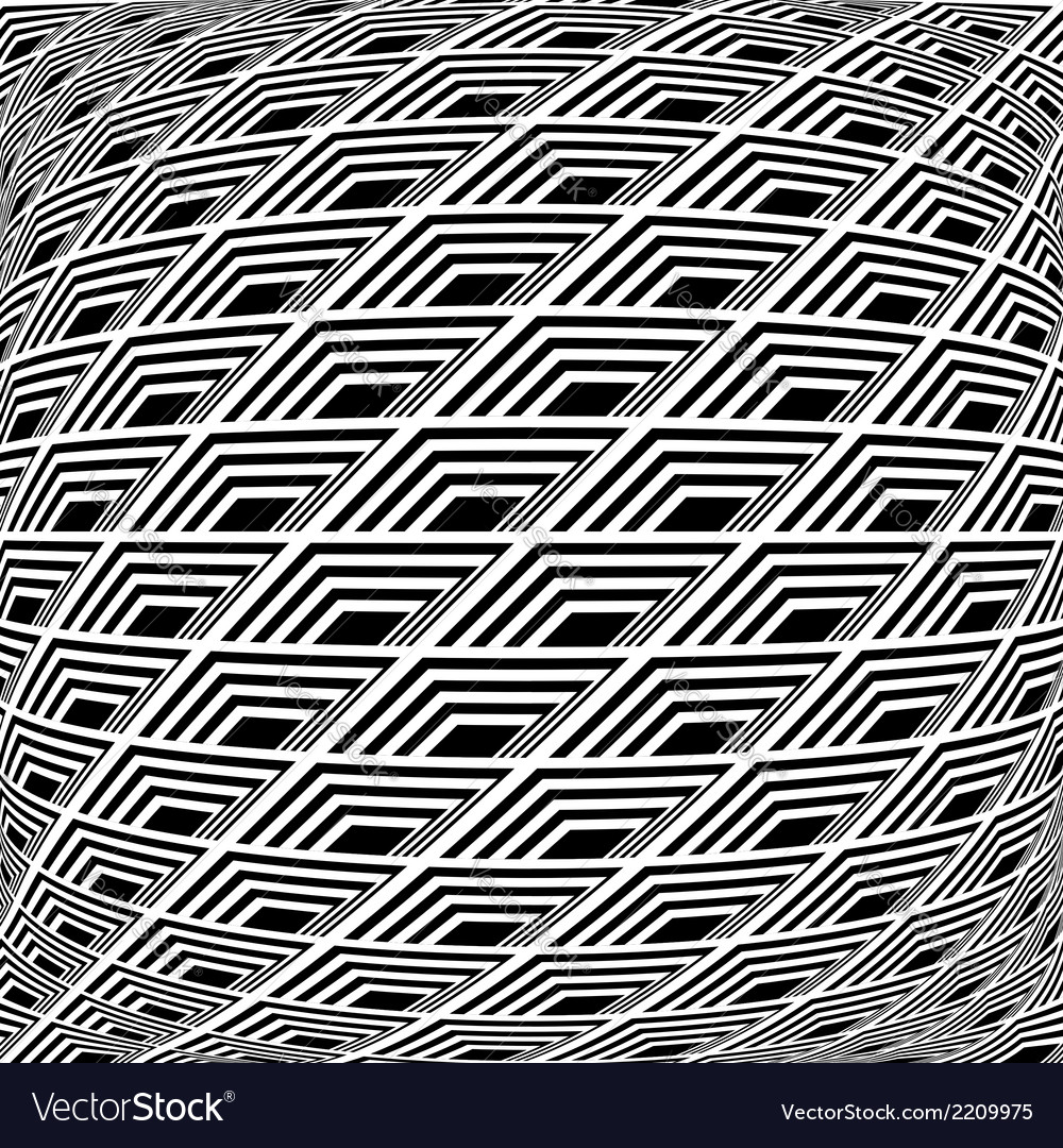 Design monochrome warped grid pattern