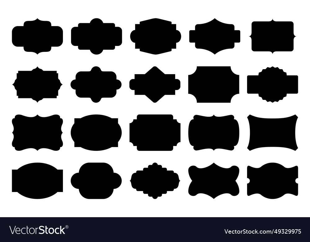 Empty blank frames set decorative retro vector image Empty blank frames set decorative retro