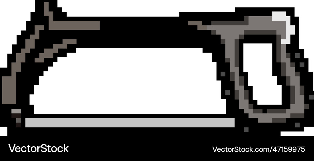 Equipment saw hand game pixel art Royalty Free Vector Image
