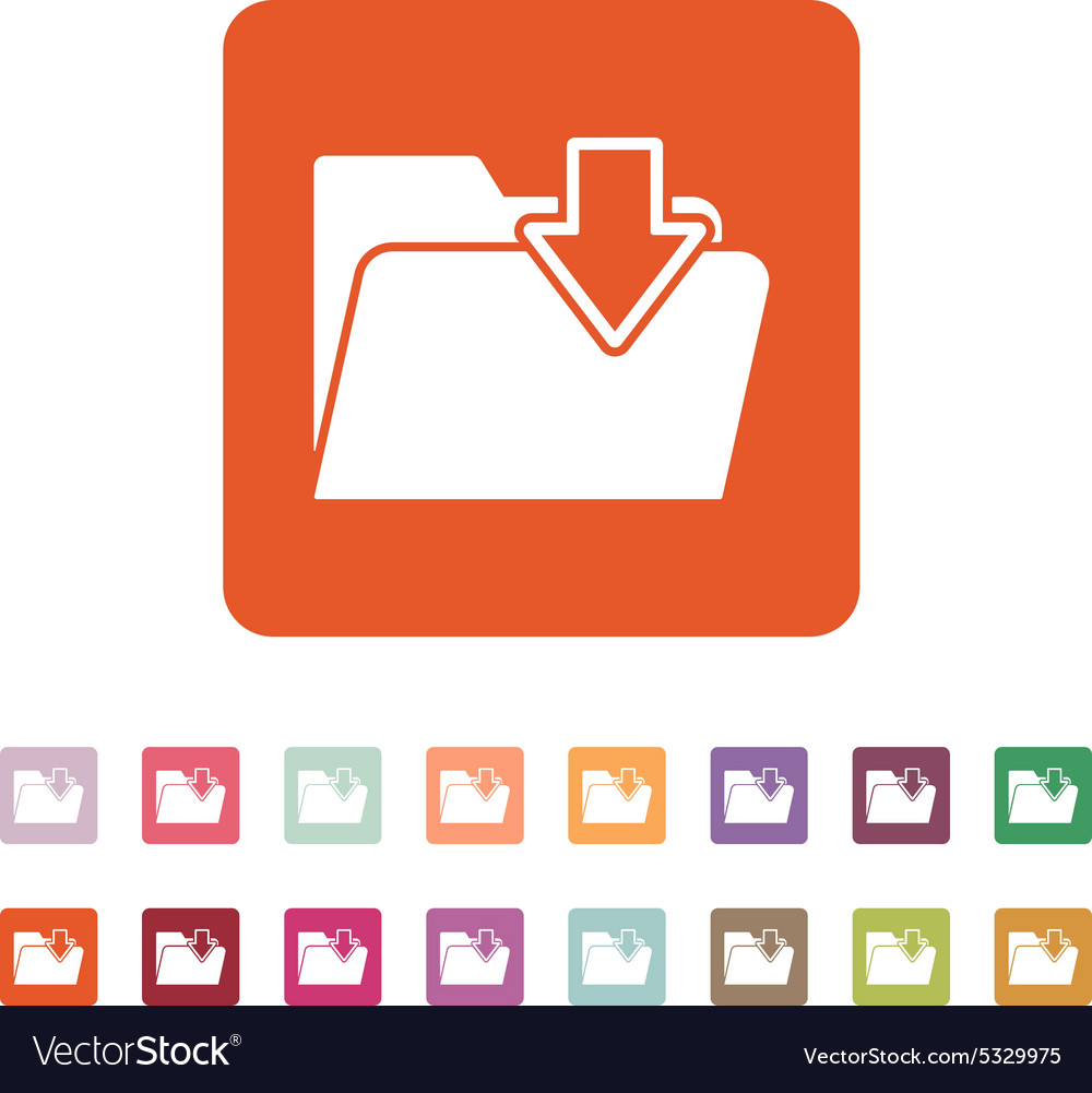 Folder icon file download symbol flat