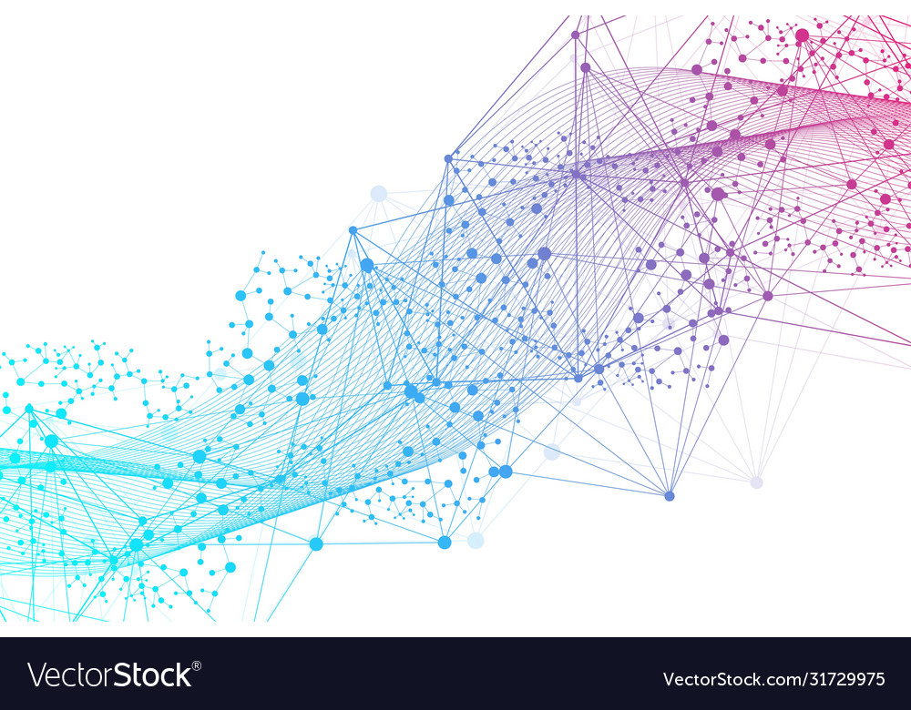 Geometric abstract background with connected line vector image Geometric abstract background with connected line